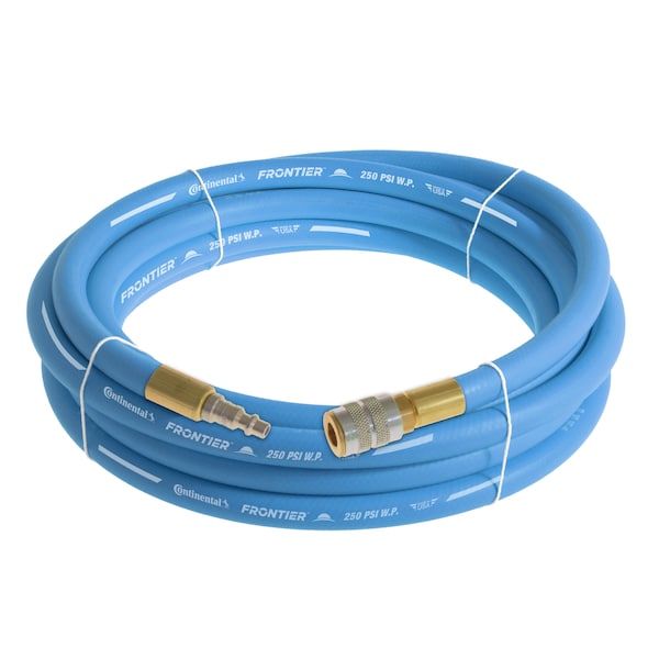 1/2" x 20' Blue EPDM Air Hose, 300 PSI, 1/2" Ind. Interchange M+F QC